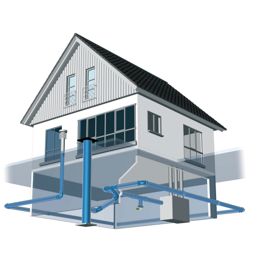 Intercambiador tierra aire para eco ventilación
El sistema REHAU AWADUCKT THERMO antimicrobiano es un sistema diseñado para la ventilación controlada de edificios, que aprovecha la energía geotérmica para aumentar la eficiencia energética de la ventilación controlada convencional.
Gracias al intercambiador aire tierra geotérmico, es posible disminuir o aumentar la temperatura de entrada del aire al edificio, lo que significa una reducción importante en los costes de calefacción en invierno y refrescamiento en verano.
Es posible emplearlo tanto de forma independiente como dependiente de oro sistema adicional de ventilación o climatización.
Ventajas
El uso de AWADUCKT THERMO antimicrobiano tiene además ventajas de confort:

reduce la concentración de CO2 
elimina la contaminación acústica provocada por la apertura de ventanas
favorece el mantenimiento de las condiciones de salubridad interior
evita la formación de moho y olores gracias a la capa antimicrobiana
favorece las condiciones de humedad mínimas en invierno

 
Descargas
Folleto REHAU AWADUKT THERMO residencial
Folleto REHAU AWADUCK THERMO terciario
Enlaces
REHAU: geotermia
 
Volver a Productos REHAU